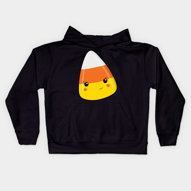 Cute Kawaii Candy Corn Kids Hoodie by valentinahramov